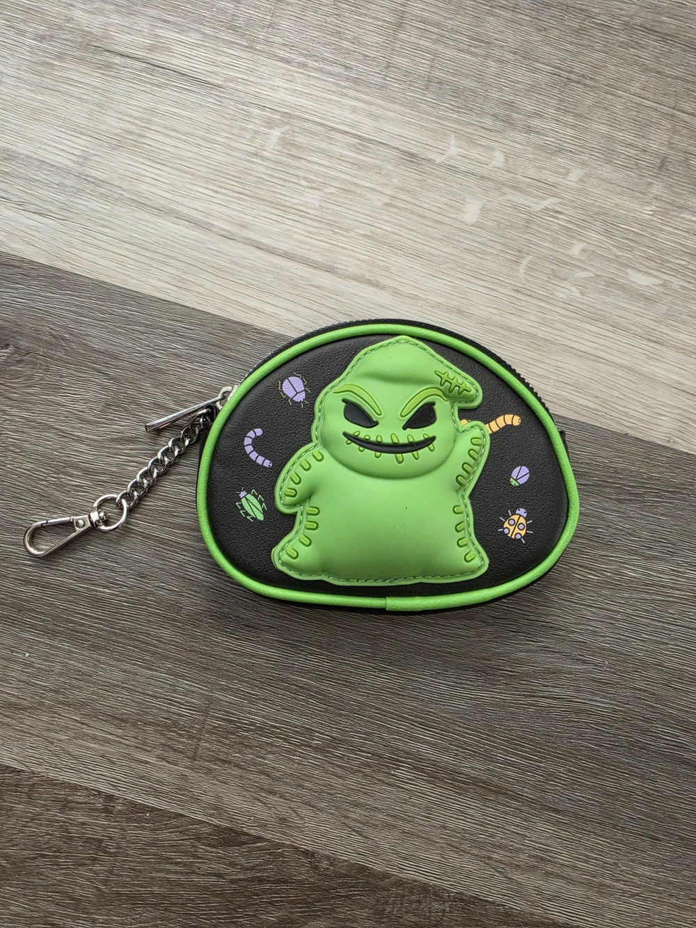 Disney Green Oogie Boogie Coin Pouch Keychain Wallet